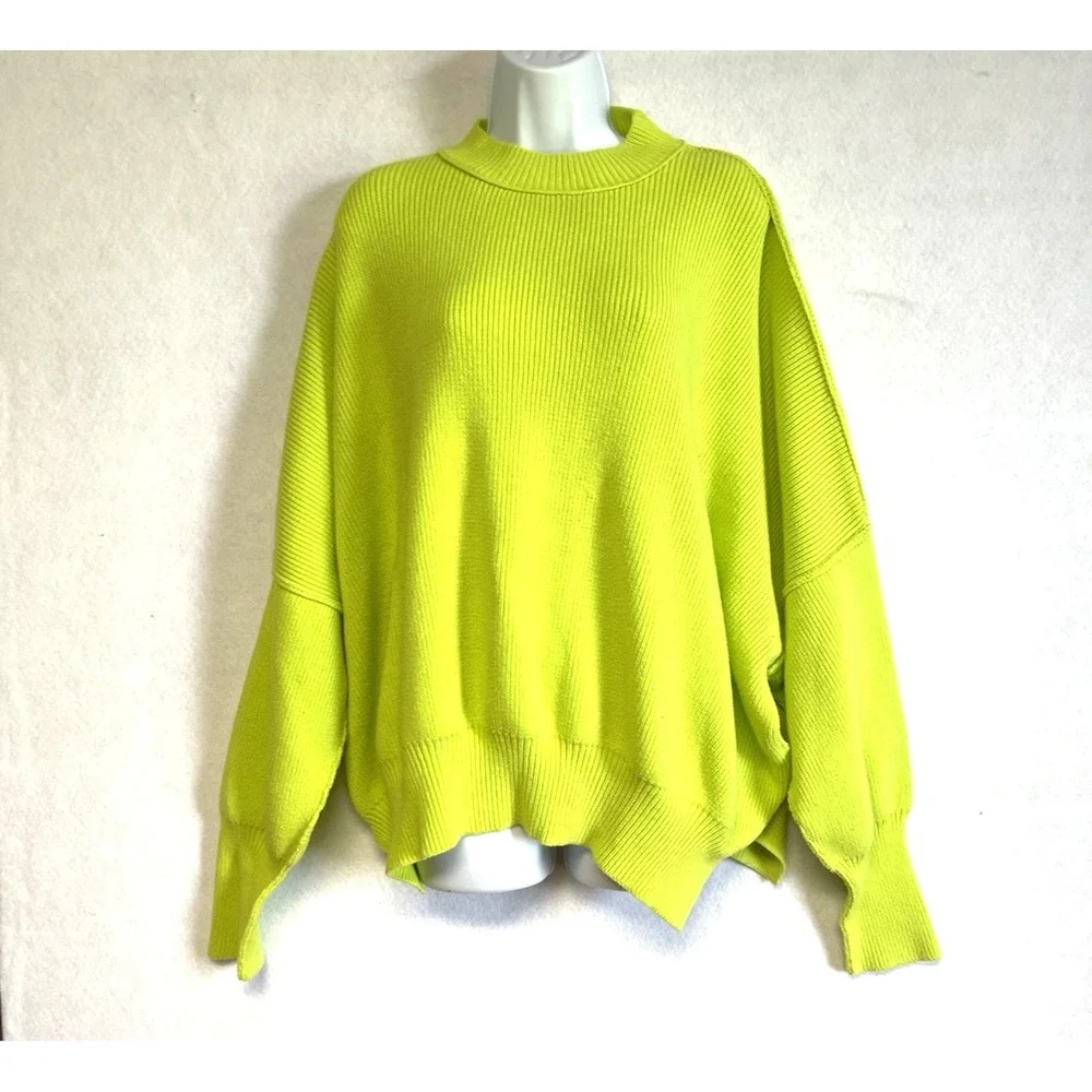 Boho Chic Free People Easy Street Tunic Small Lime Green Gorpcore Minimalist